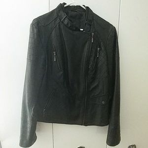 Faux leather jacket size L